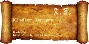 Kindler Barbara névjegykártya