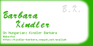 barbara kindler business card